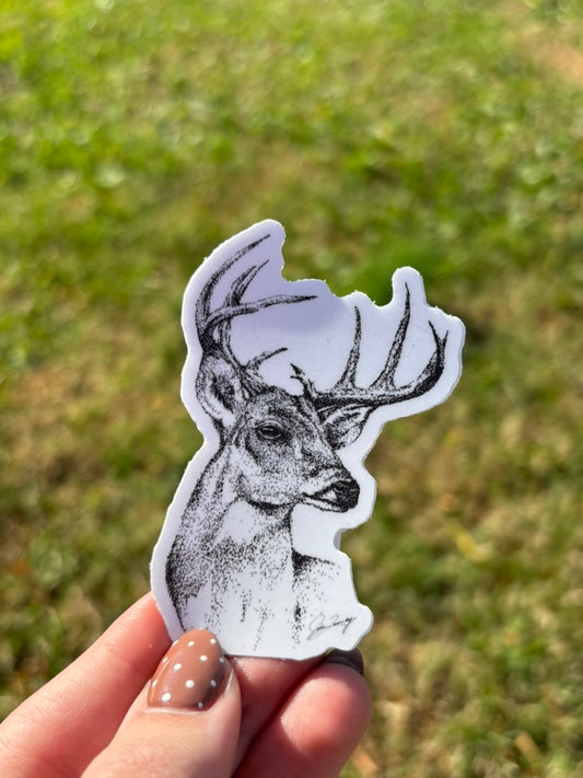 Deer BW Sticker