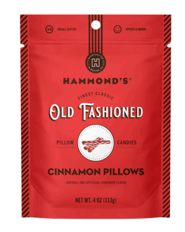 Hammond’s Old Fashioned Cinnamon Pillows candy in red 4 oz bag