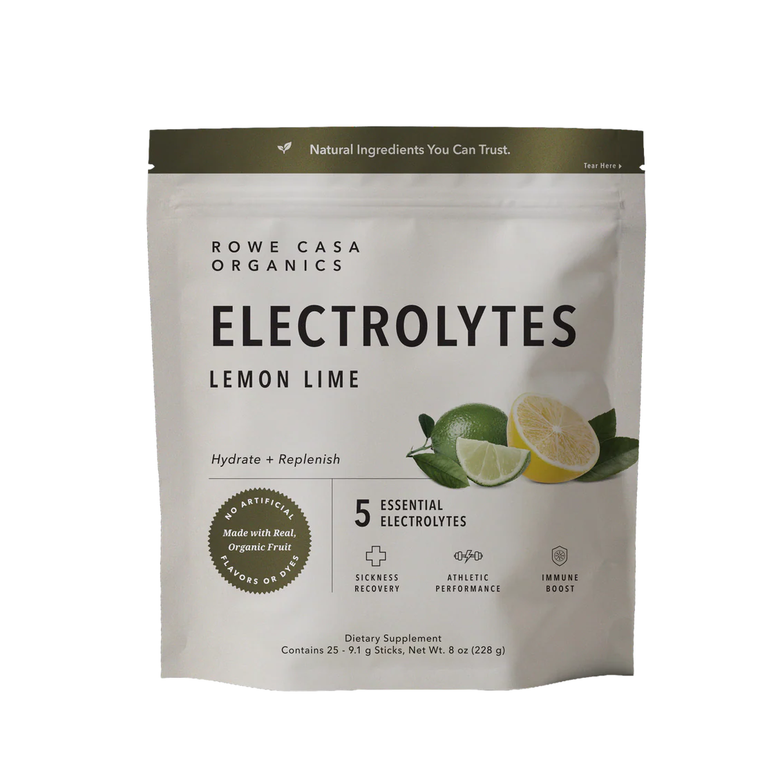 Rowe Casa Lemon Lime Electrolytes | 25 Serving Stick Pack