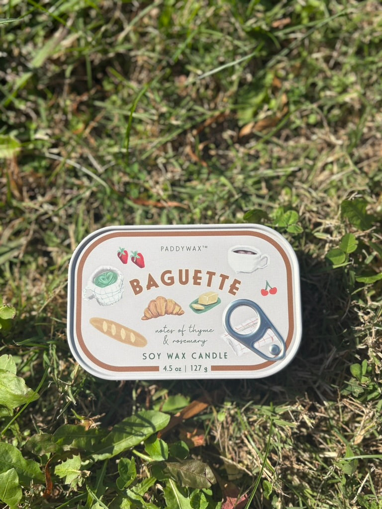 French Baguette Bistro Tin Candle