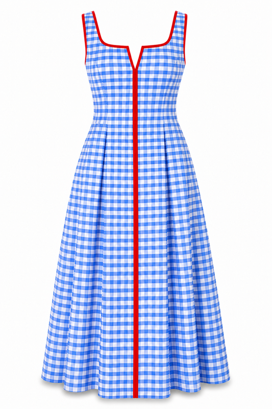 Picnic Day Gingham Midi Dress