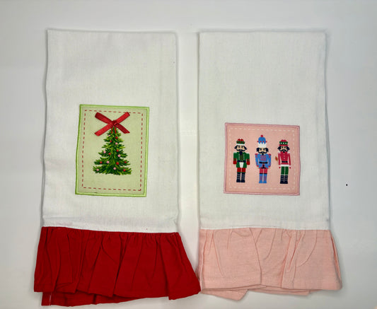 Christmas Ruffle Hand Towel