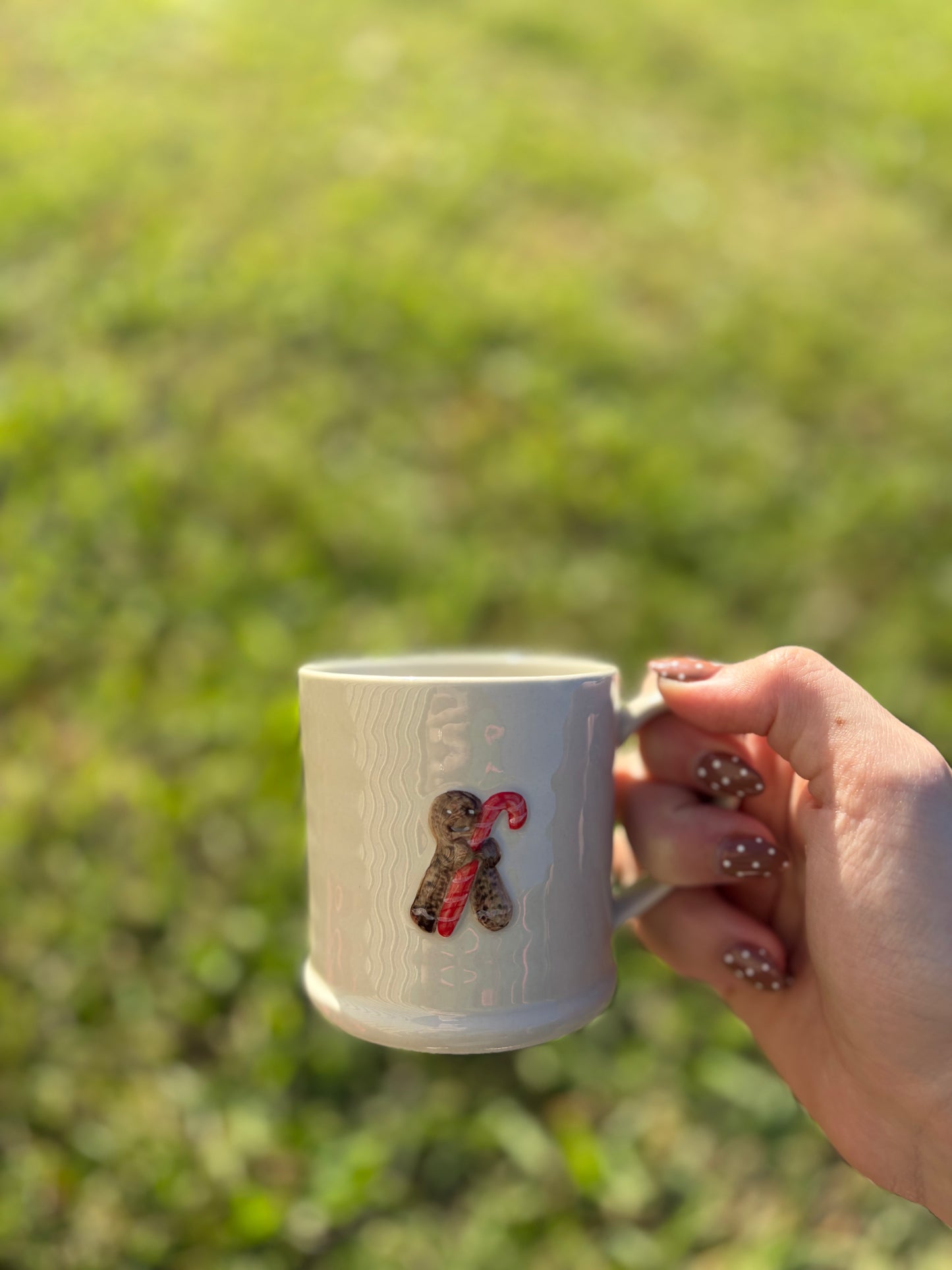 Embossed Stoneware Christmas Mug