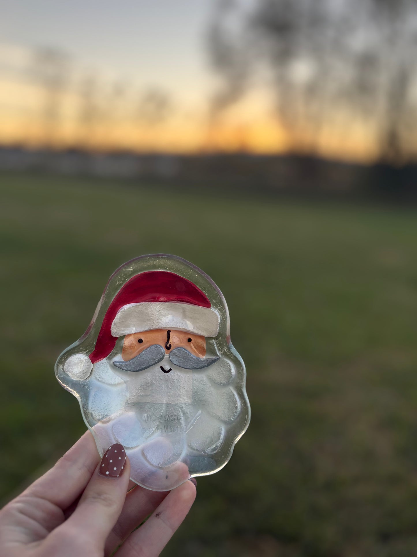 Christmas Glass Tidbit Plate