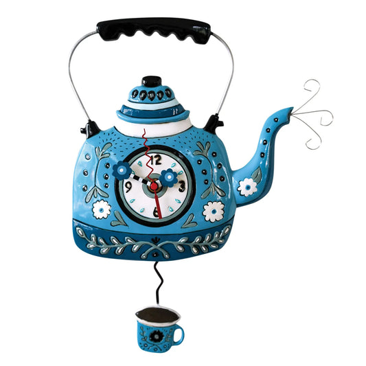 Blue Kettle Wall Clock