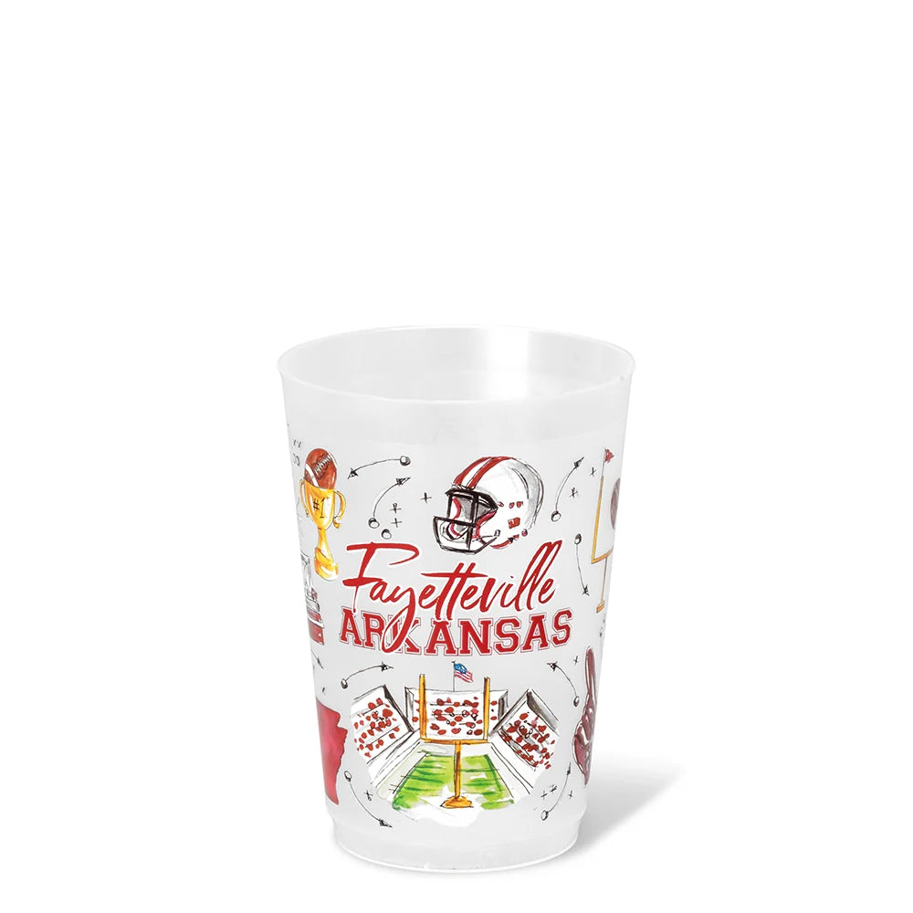Fayetteville Arkansas football tailgate 20 oz reusable Frost Flex cups set of 8
