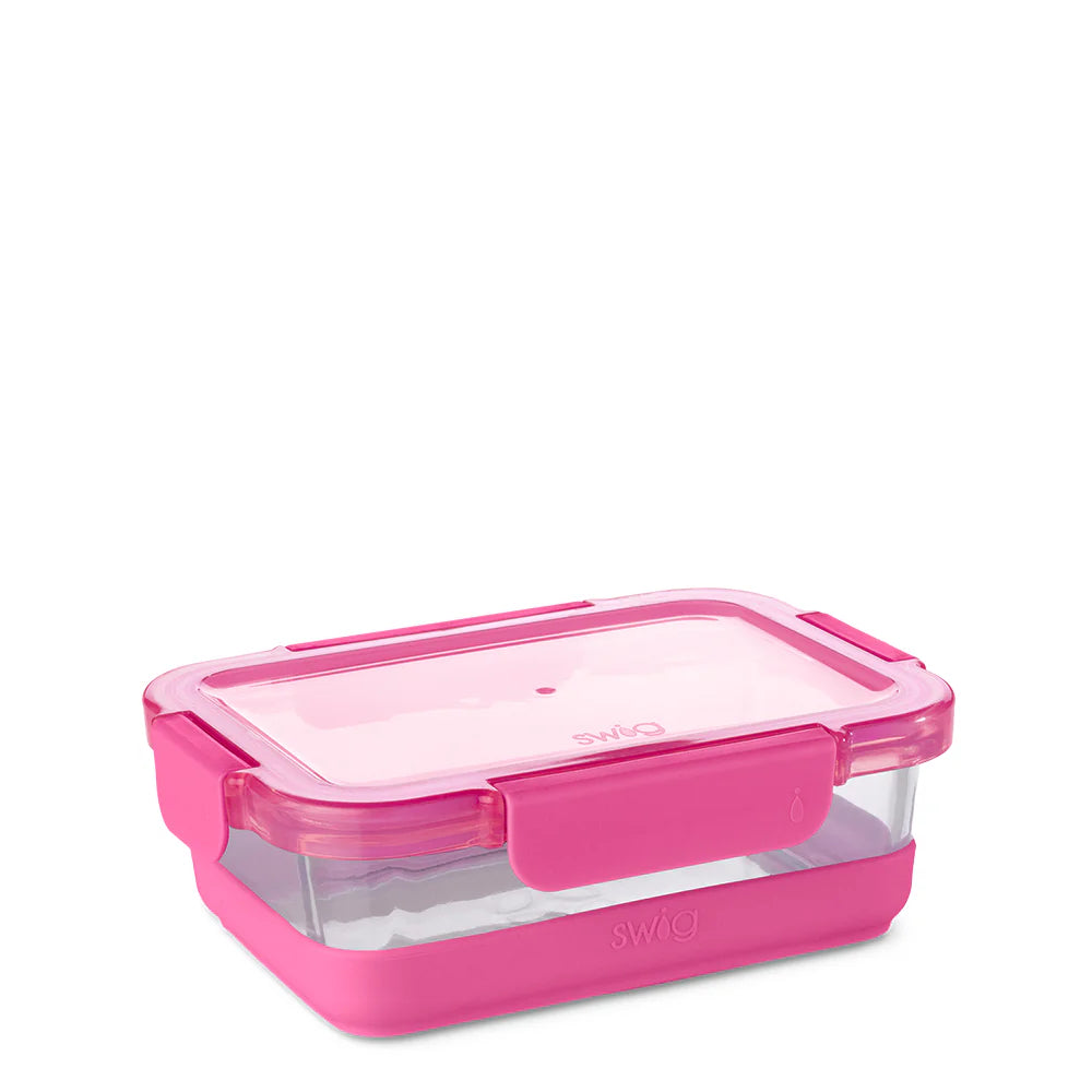 Pink 3pc Glass Food Storage