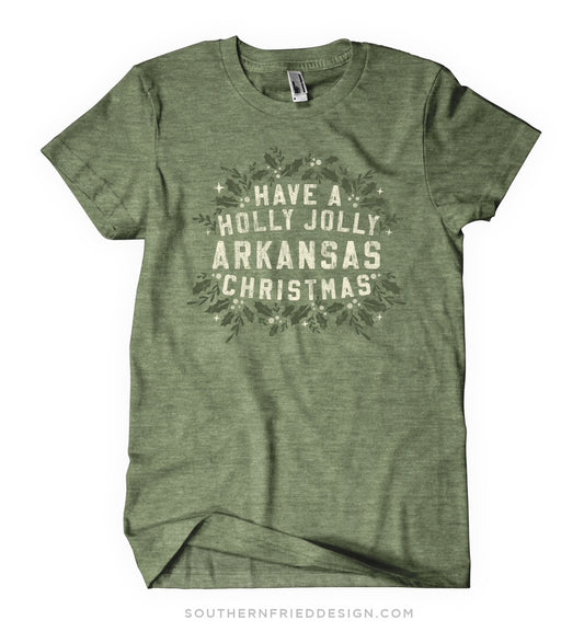 Holly Jolly Arkansas Christmas Tee