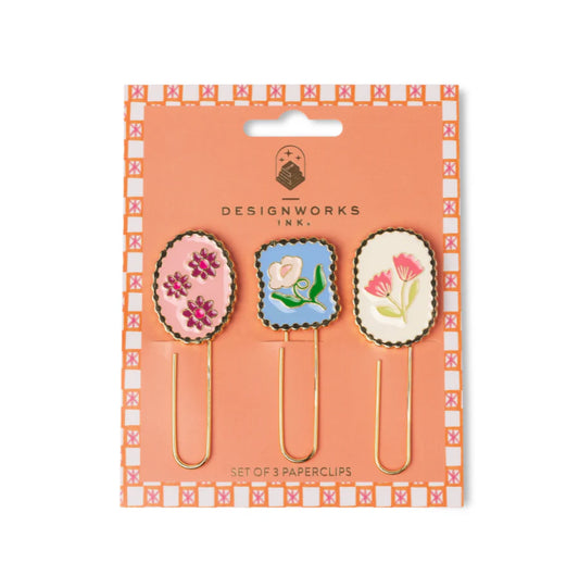 Framed Floral Paperclip Set