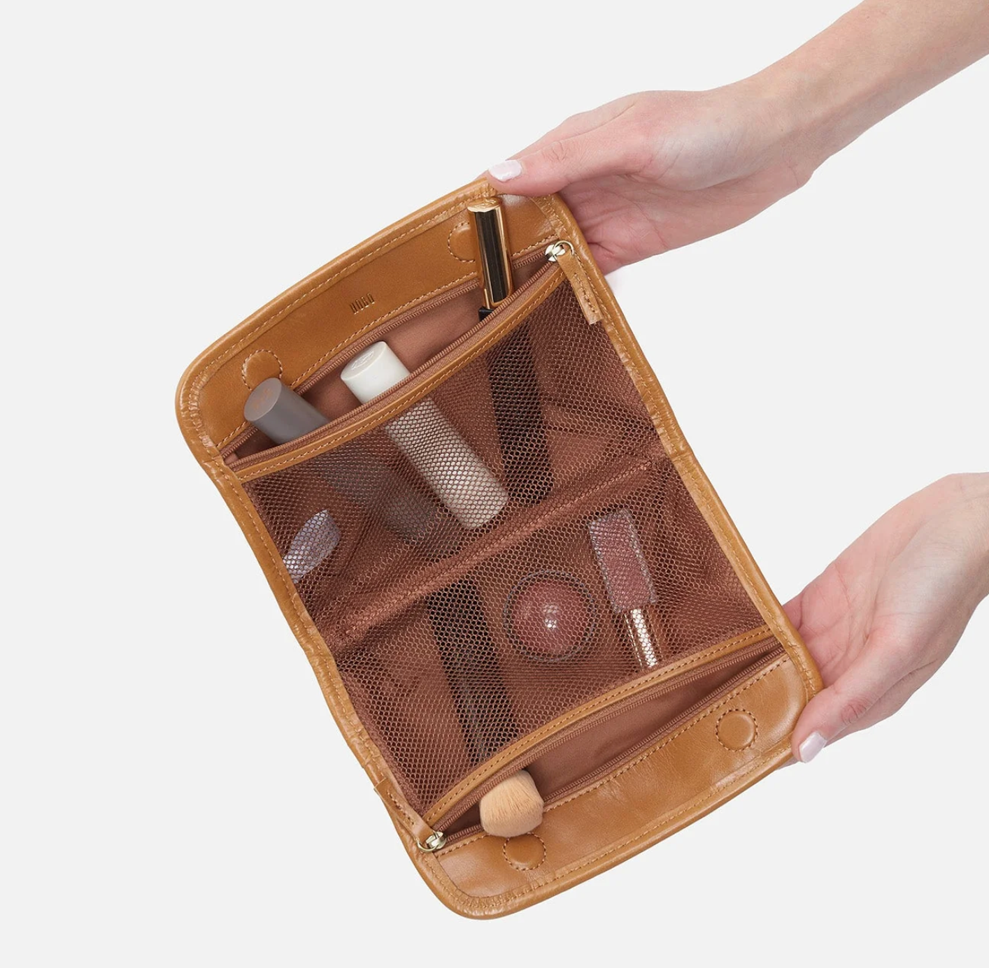 HOBO Leather Cosmetic Pouch in Natural