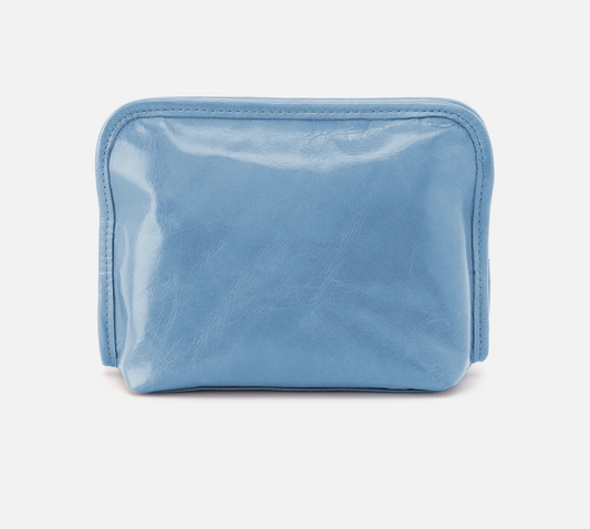 HOBO Faded Denim Leather Cosmetic Pouch