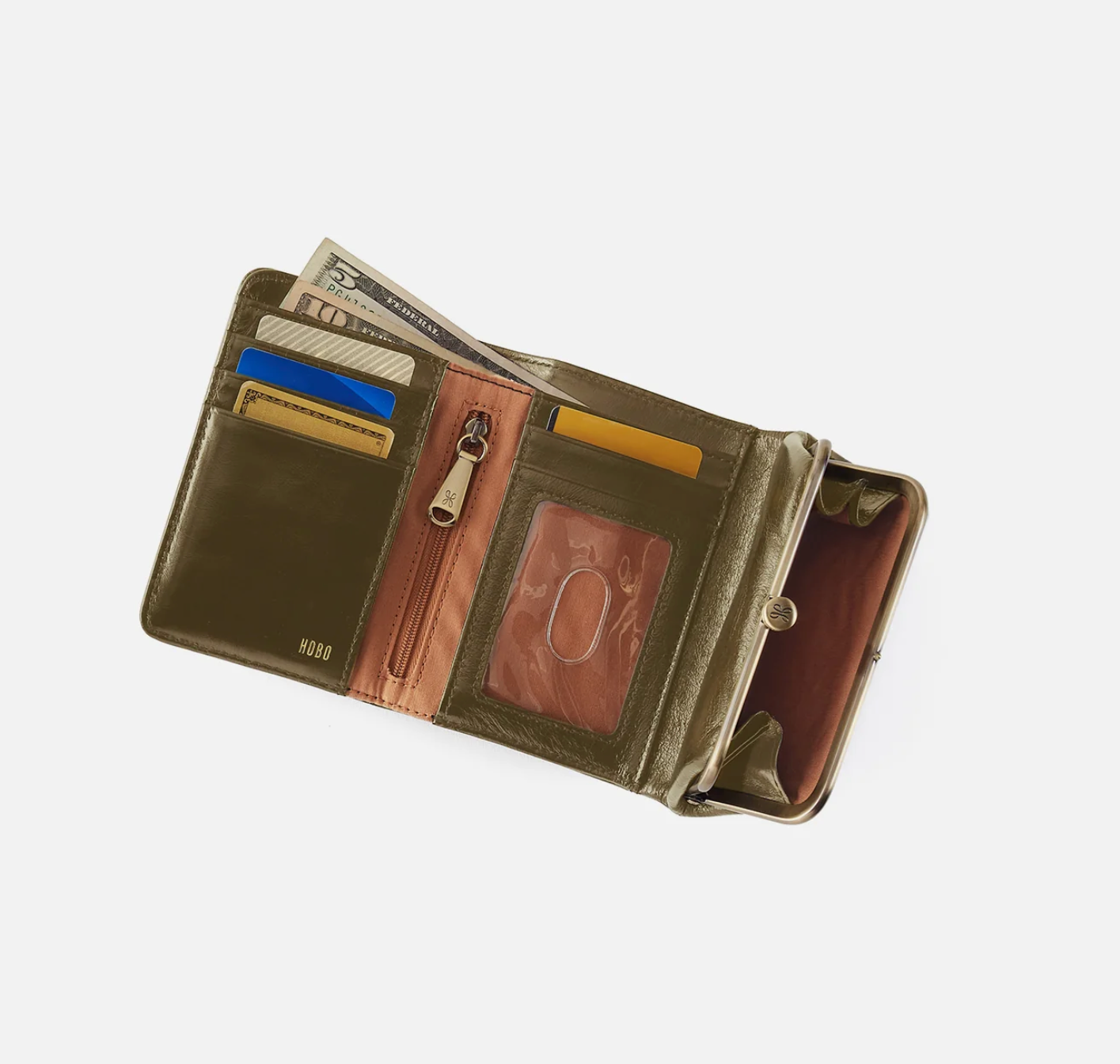 HOBO Robin Compact Wallet – Olive Veil