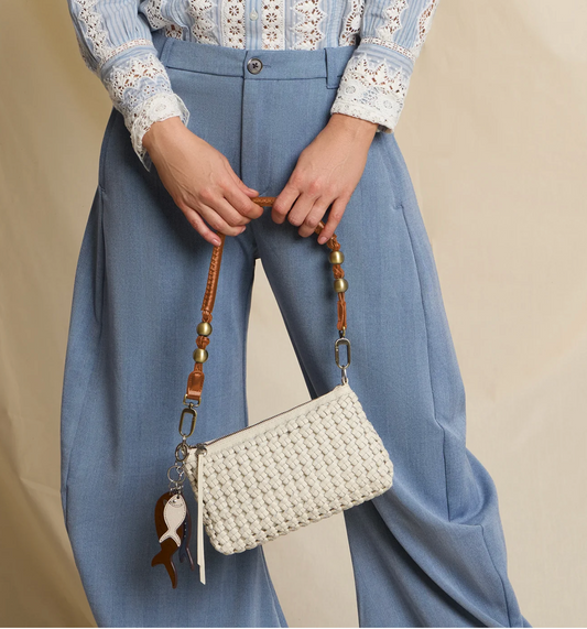HOBO Darcy Woven Leather Crossbody – Whitecap