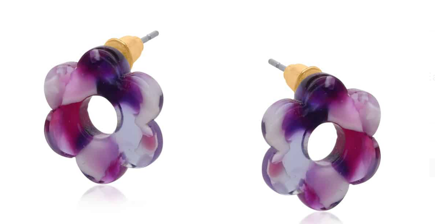 Bloom Pop Resin Flower Earrings