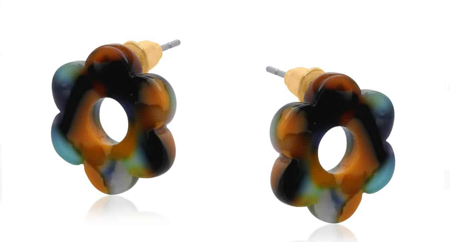 Bloom Pop Resin Flower Earrings