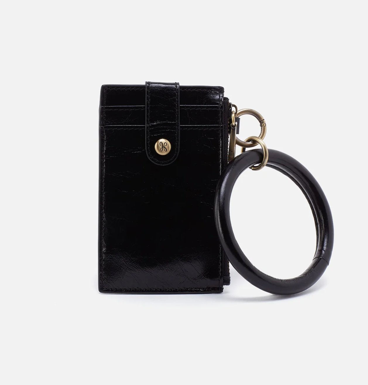 HOBO Ring Credit Card Wristlet | Leather Card Case with Zip Pocket
