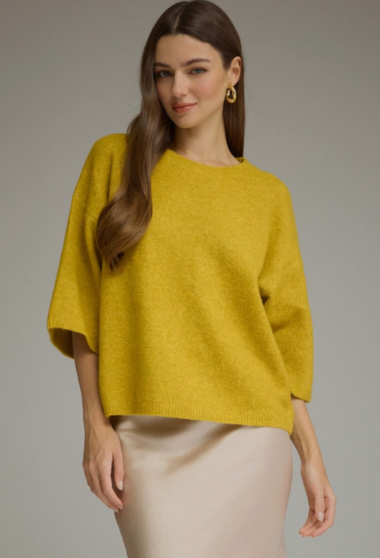 The Charlotte Sweater | Mustard Lightweight Knit Sweater