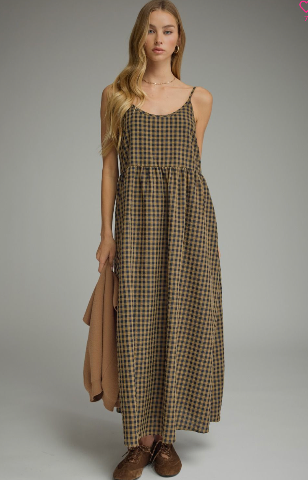 The Willow Layered Gingham Midi Dress