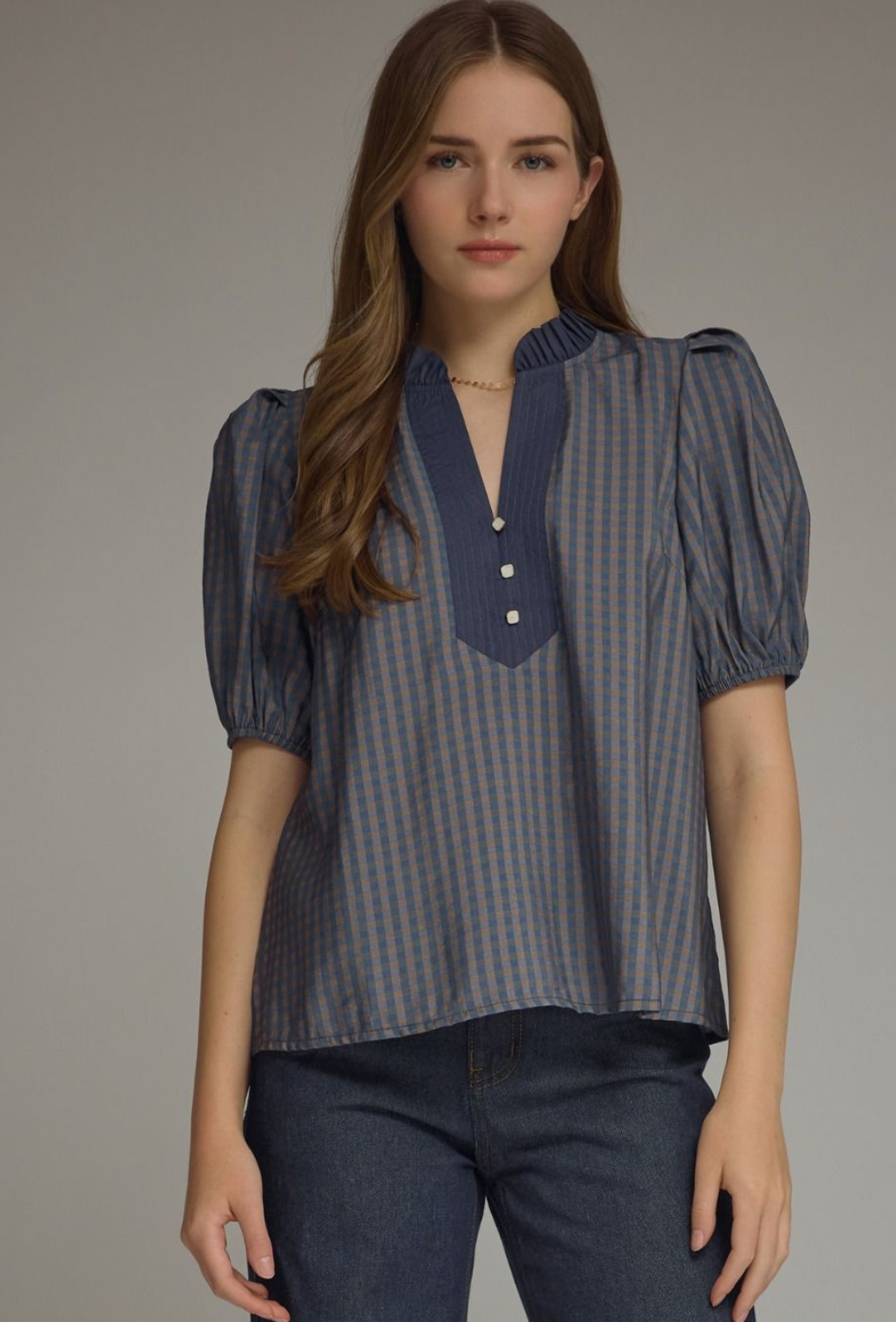 The Adelaide Gingham Blouse