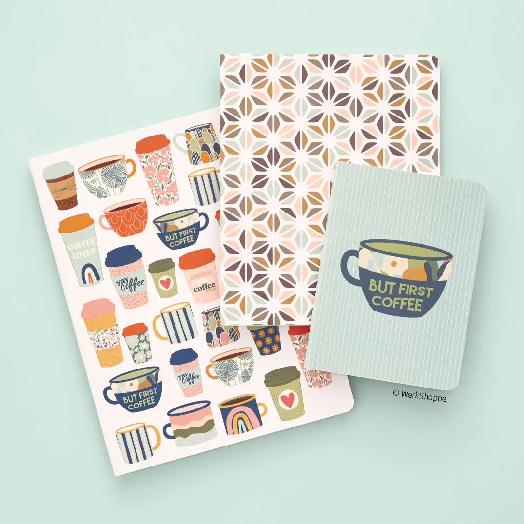 But First Coffee Stitched Notebook Set