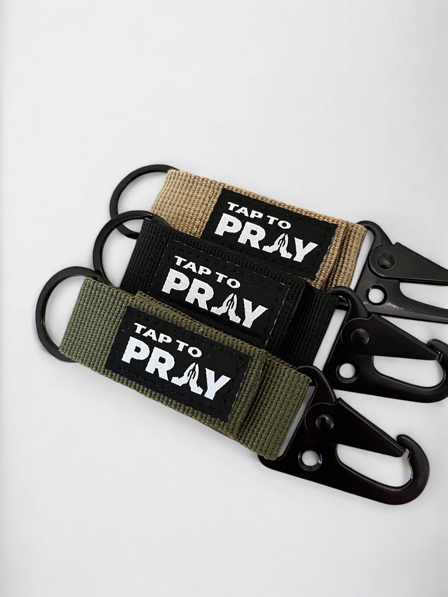 Tactical Carabiner Keychain Tap To Pray