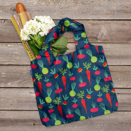 Root Veggies Blu Reusable Shopping Bag