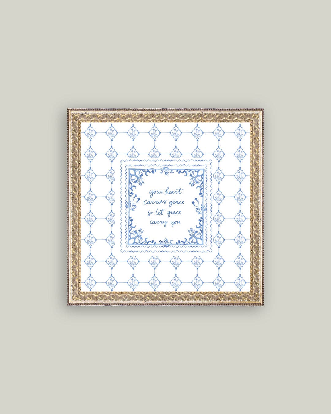 Your Heart Carries Grace Framed Antique Art: 9x9