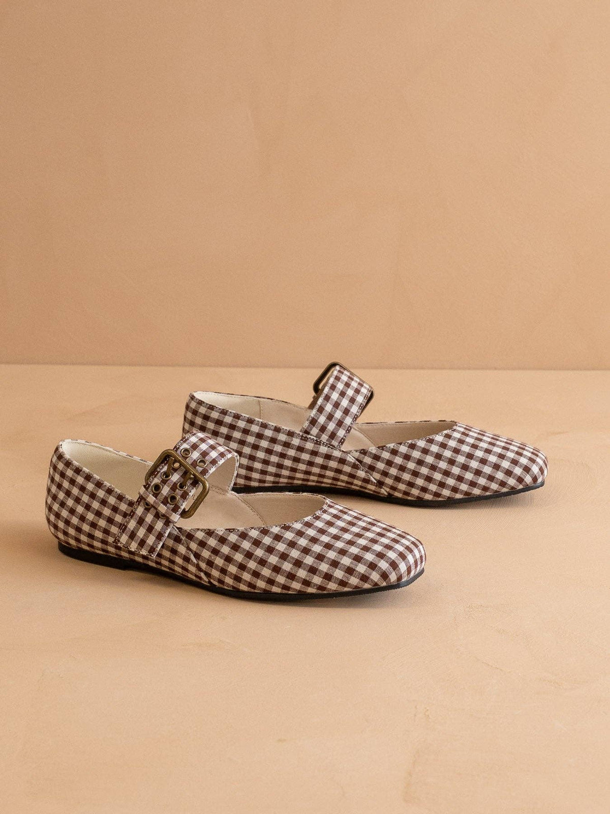 The Soho Coffee Gingham Ballet Flats