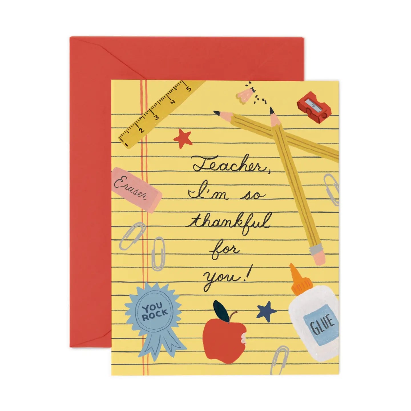 Teacher Appreciation Greeting Card | Blank Thank You Card