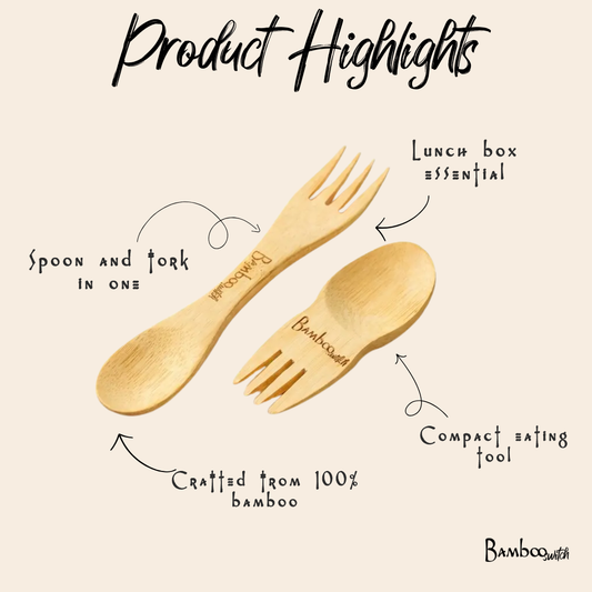 Large Bamboo Spork Utensil
