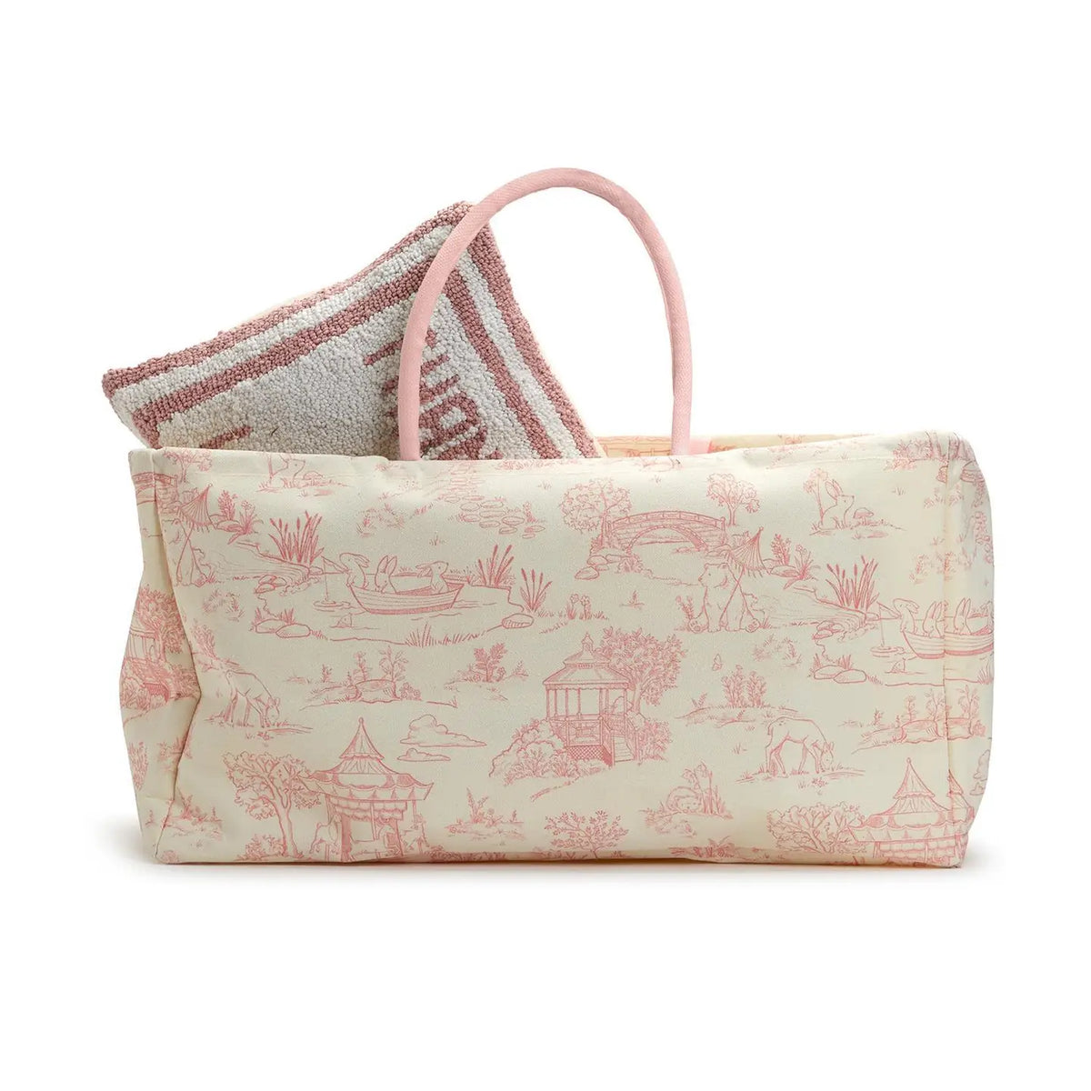 Toile Storage Tote & Hamper | Cotton Canvas Nursery Organizer