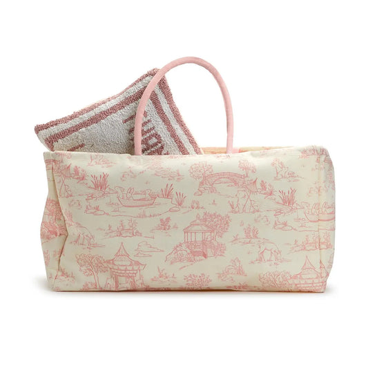 Toile Storage Tote & Hamper | Cotton Canvas Nursery Organizer