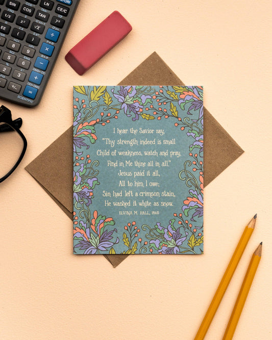 Jesus Paid It All Hymn Greeting Card