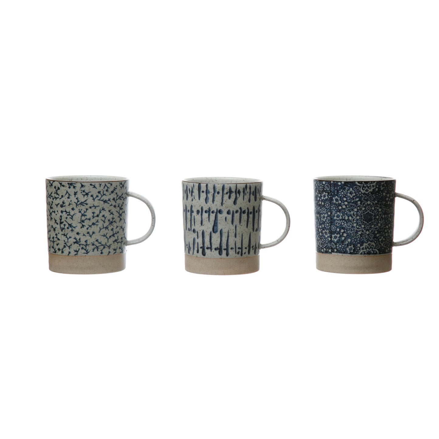 Hand-Stamped Stoneware Mug Collection