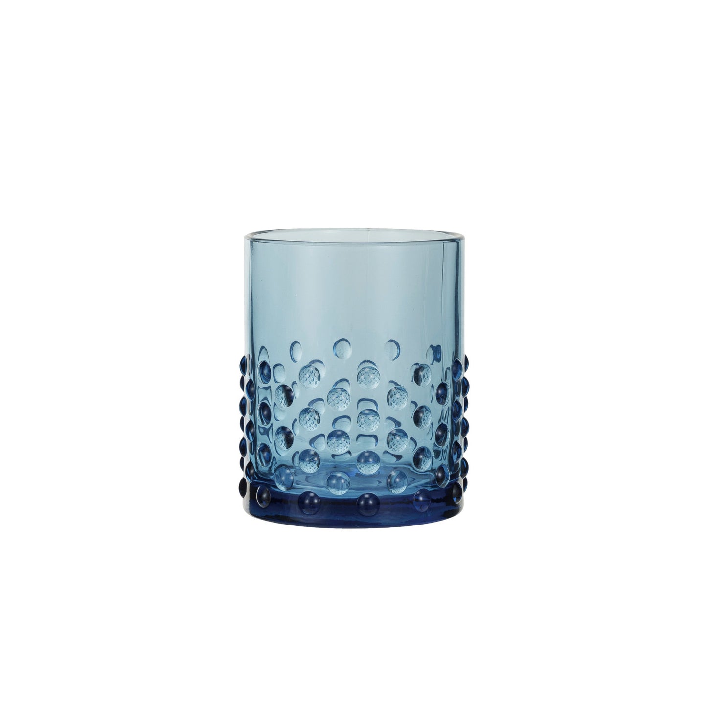 Blue Hobnail Drinking Glass