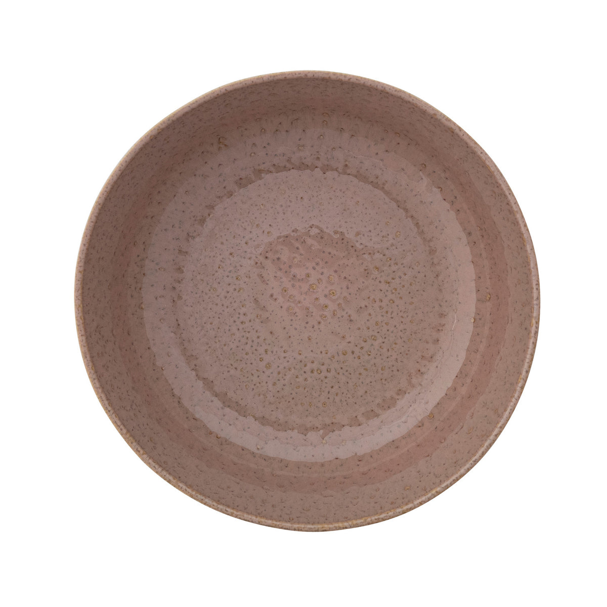 Blush pink speckled stoneware serving bowl with reactive glaze, 10.5-inch kitchen and dining bowl