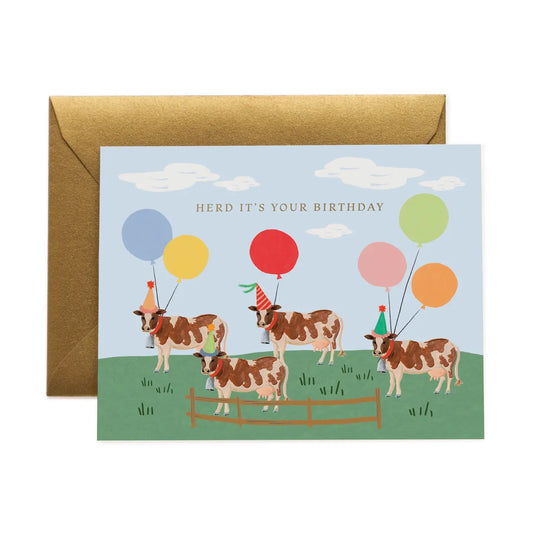 Herd It's Your Birthday" Greeting Card | Funny Farm Birthday Card