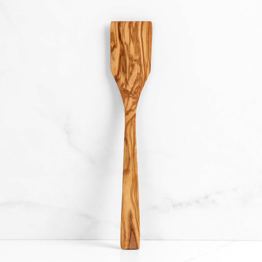 Curved Olive Wood Turner – Handmade Spatula for Cooking