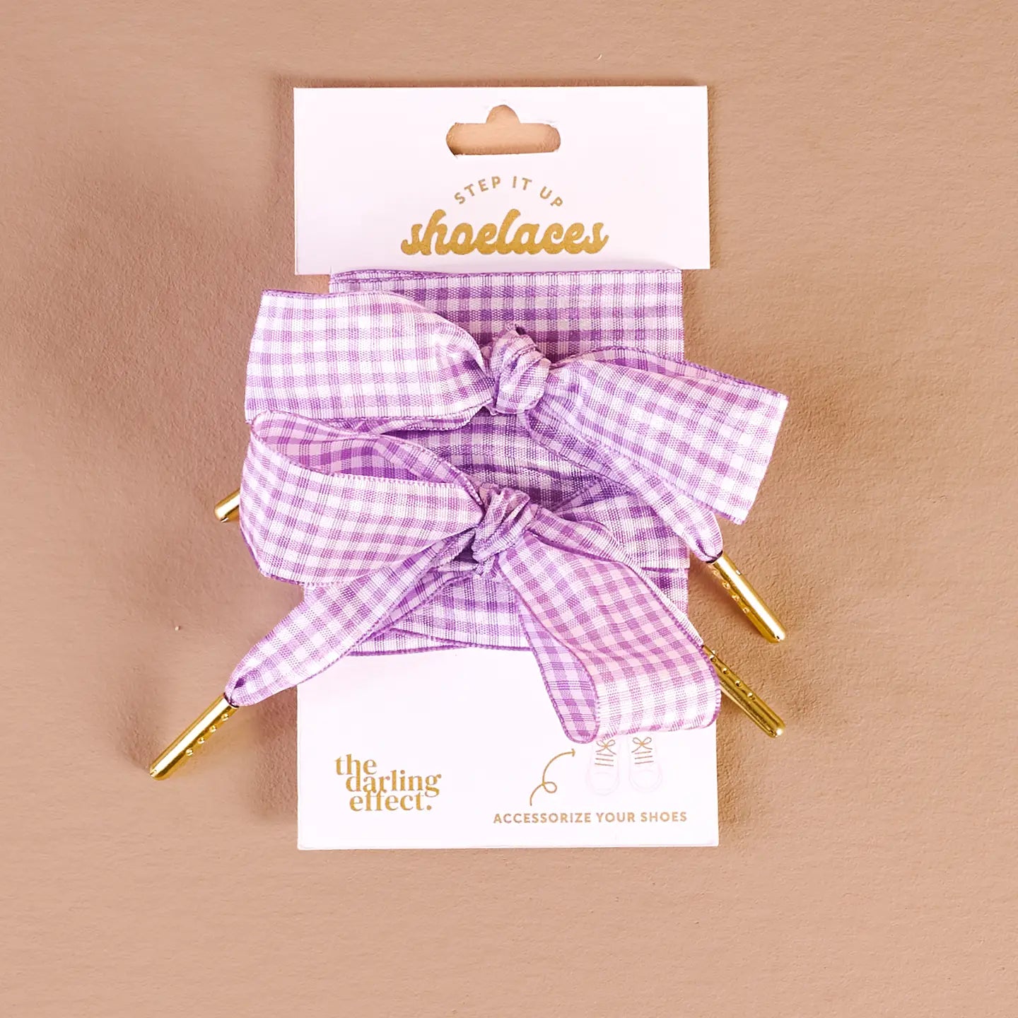 Gingham Purple Step it Up Shoelaces