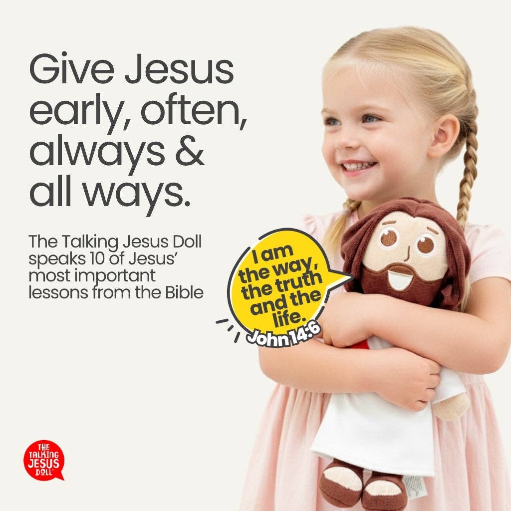 Talking Jesus Doll – 12" Plush with Bible Verses & Prayers