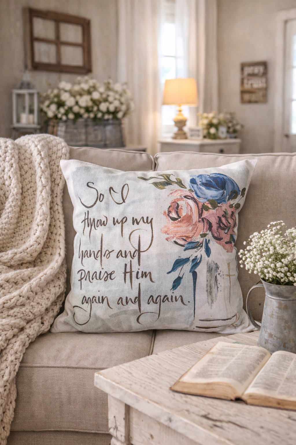 Praise Him Again Pillow