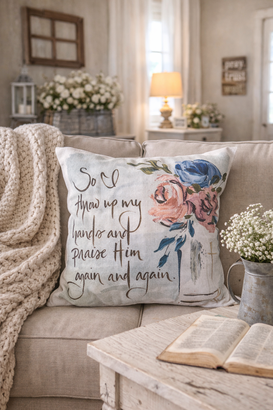 Praise Him Again Pillow