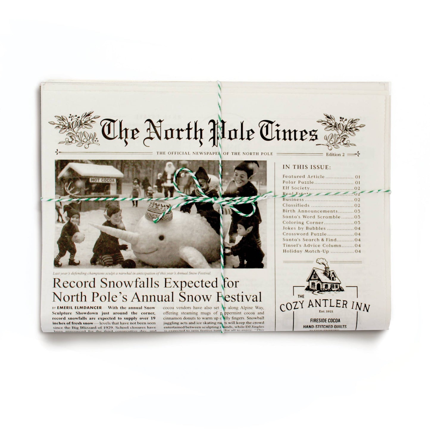4pk North Pole Times Edition 2 - Newspaper and Gift Wrap