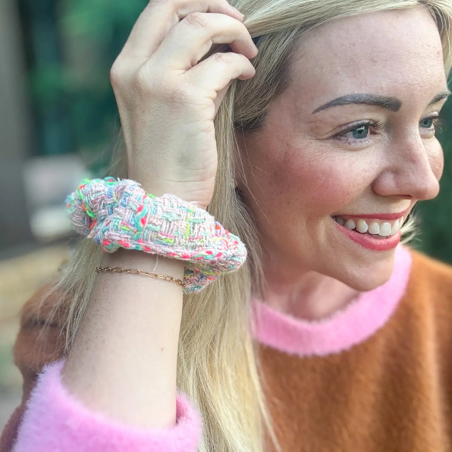Petal & Plaid Scrunchie