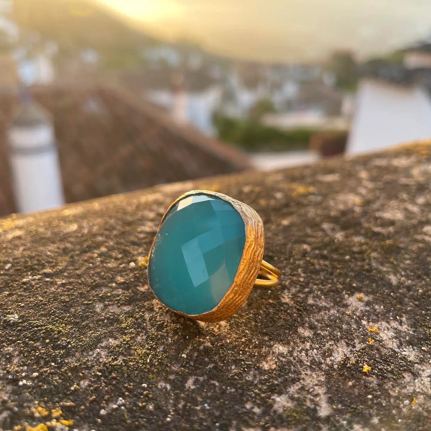 Elyssa Bass Designs Amazonite Large Square Gemstone Ring