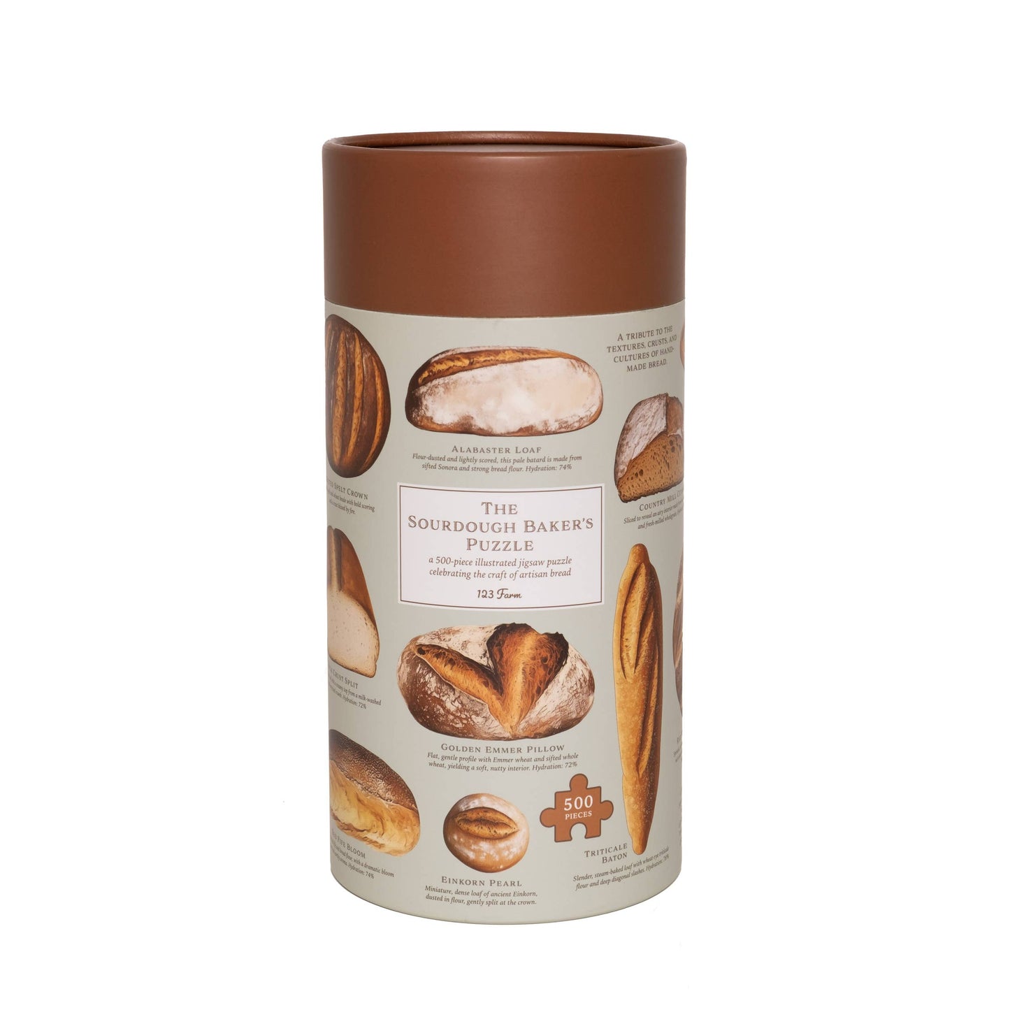 Sourdough Puzzle – 500 Pc Tube with Vintage Illustrations