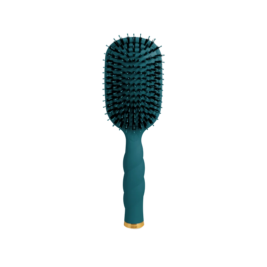 TELETIES Boar Bristle Hair Brush in Teal With It for smoothing frizz and adding shine