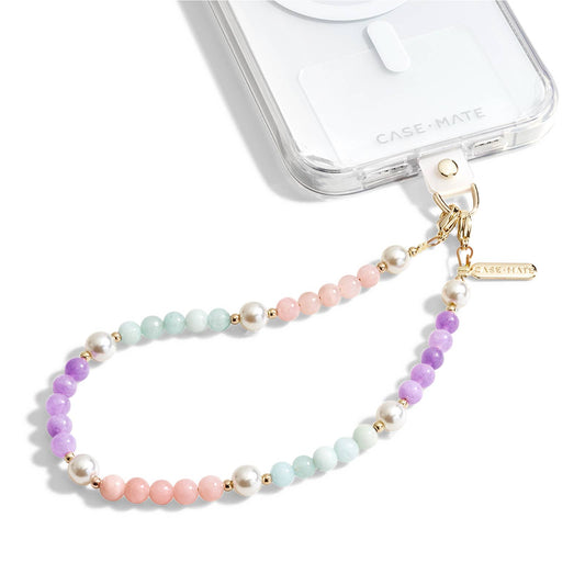 Case-Mate Sugar Rush pastel beaded phone wristlet strap with gold-tone hardware