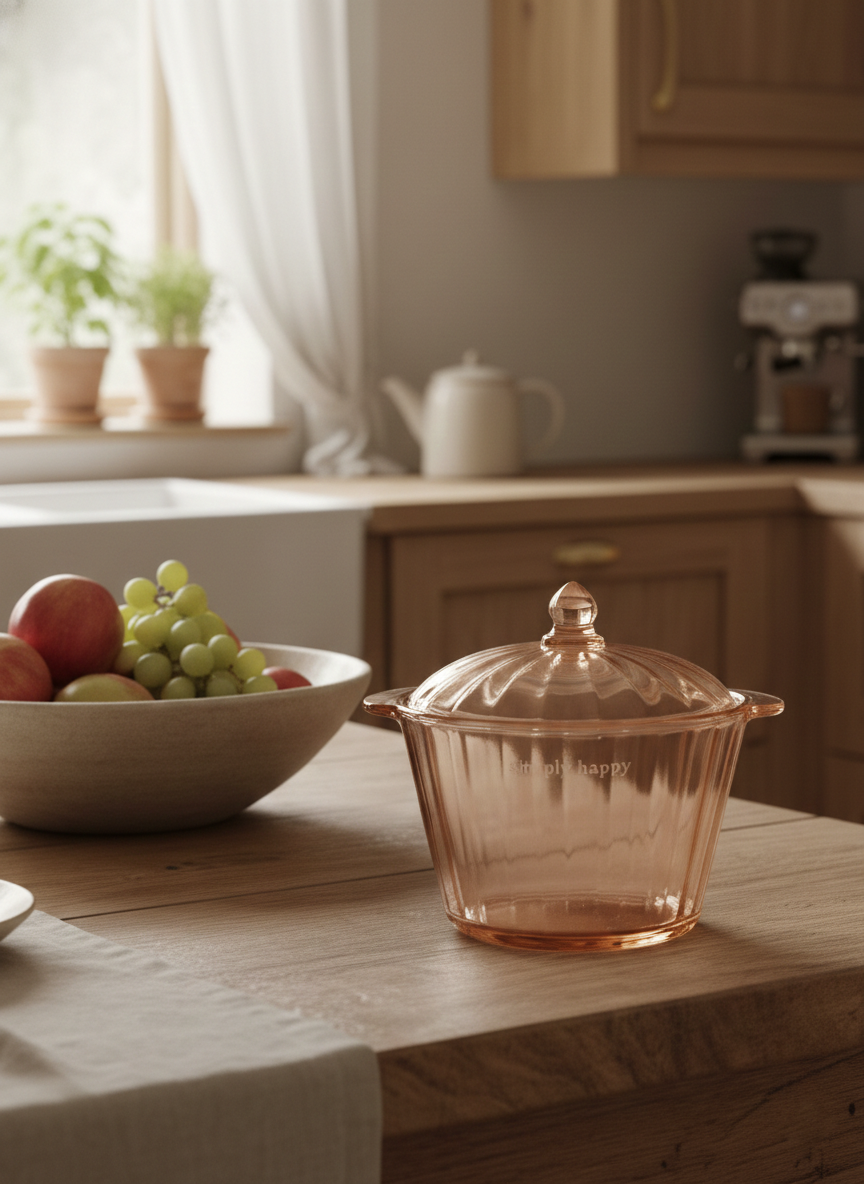 Blush Glass Stovetop Simmer Pot