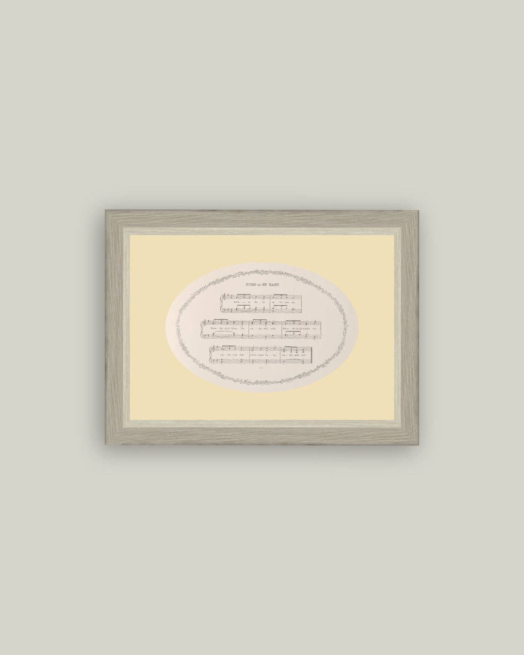 Hush-a-Bye Baby Framed Antique Art: 6x4